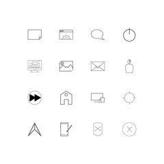 Web linear thin icons set. Outlined simple vector icons