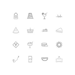 Travel And Tourism linear thin icons set. Outlined simple vector icons