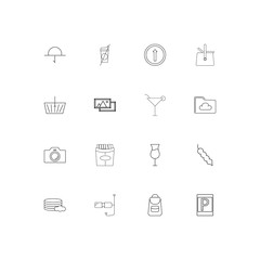 Travel And Tourism linear thin icons set. Outlined simple vector icons