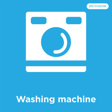 Washing machine icon isolated on blue background