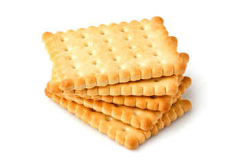 Fresh crackers; biscuit isolated.
