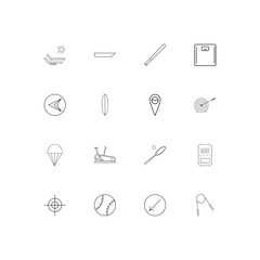 Sport Fitness And Recreation linear thin icons set. Outlined simple vector icons