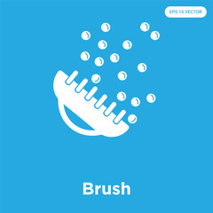 Brush icon isolated on blue background