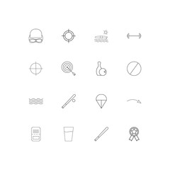 Sport Fitness And Recreation linear thin icons set. Outlined simple vector icons