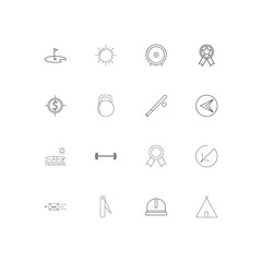 Sport Fitness And Recreation linear thin icons set. Outlined simple vector icons