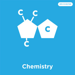 Chemistry icon isolated on blue background