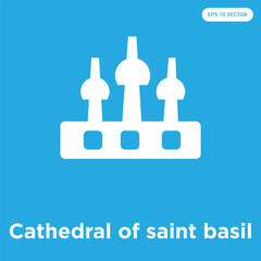 Cathedral of saint basil icon isolated on blue background