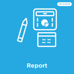 Report icon isolated on blue background