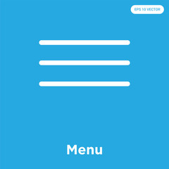 Menu icon isolated on blue background