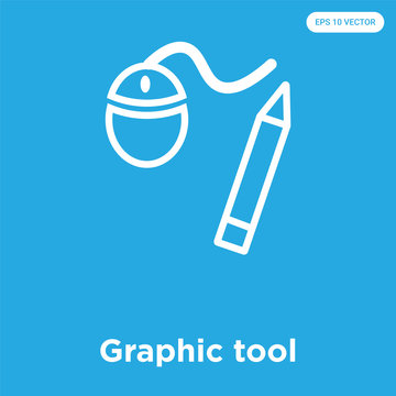 Graphic tool icon isolated on blue background