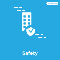 Safety icon isolated on blue background