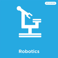 Robotics icon isolated on blue background