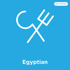 Egyptian icon isolated on blue background