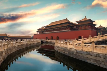 Foto op Plexiglas Peking Verboden Stad in Peking, China. Verboden Stad is een paleiscomplex en een beroemde bestemming in het centrum van Peking, China.