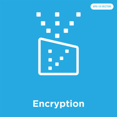 Encryption icon isolated on blue background