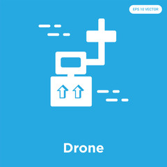 Drone icon isolated on blue background