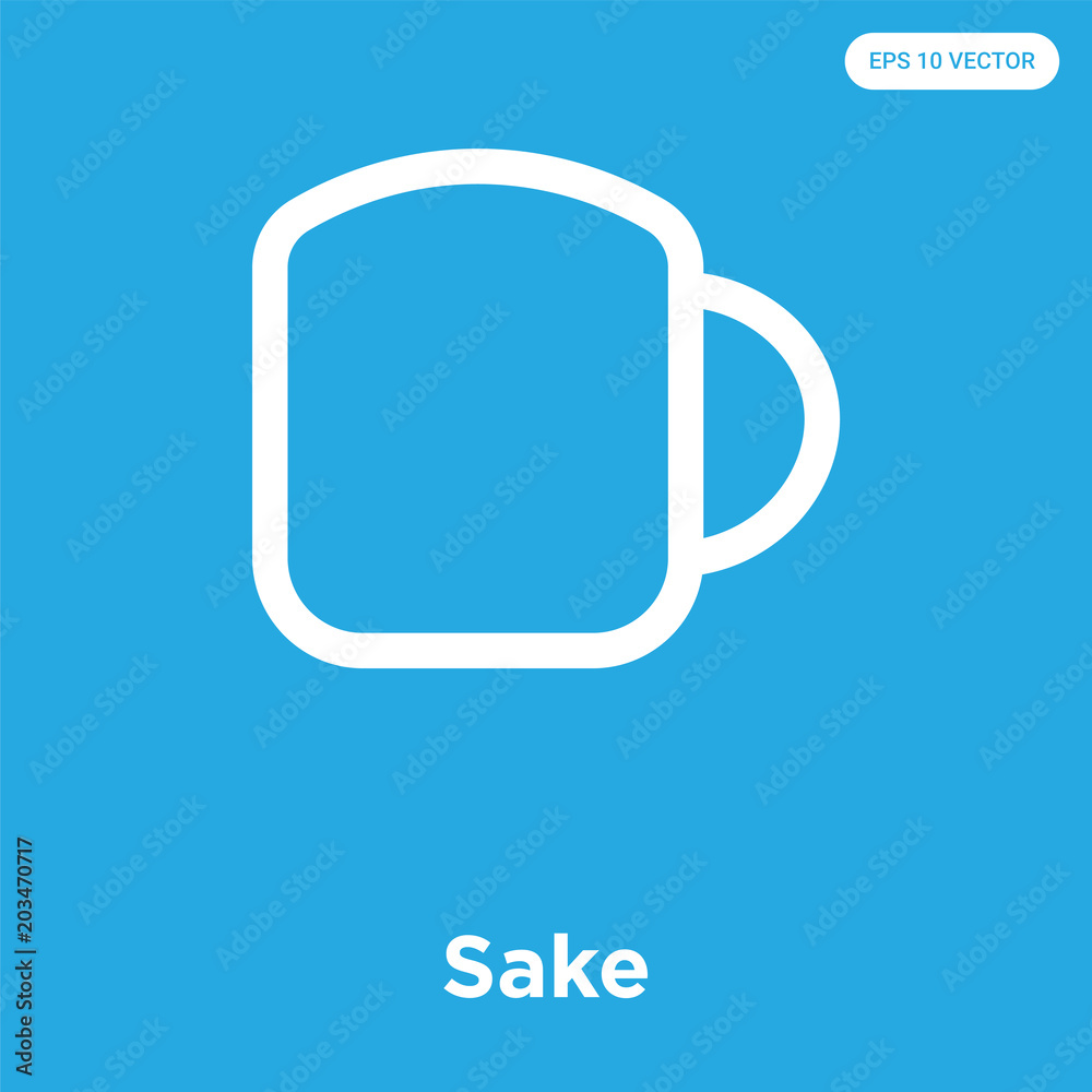 Poster Sake icon isolated on blue background