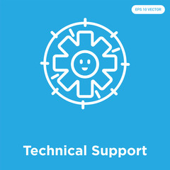 Technical Support icon isolated on blue background