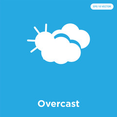 Overcast icon isolated on blue background