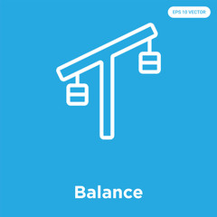 Balance icon isolated on blue background