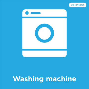 Washing machine icon isolated on blue background