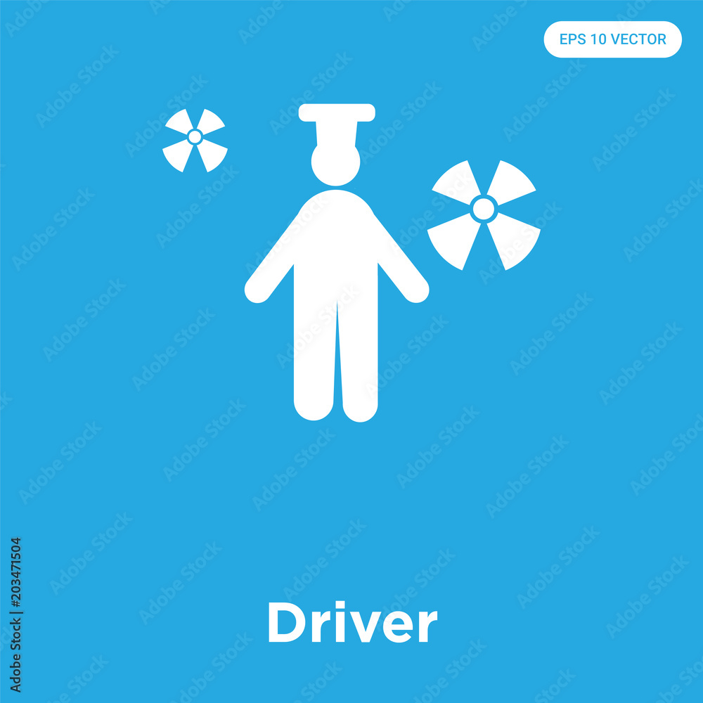 Wall mural Driver icon isolated on blue background