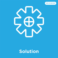 Solution icon isolated on blue background