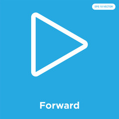 Forward icon isolated on blue background