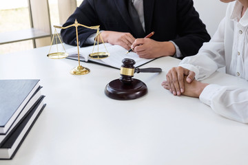 Customer service good cooperation, Consultation between a male lawyer and business people customer, tax and the company of real estate concept