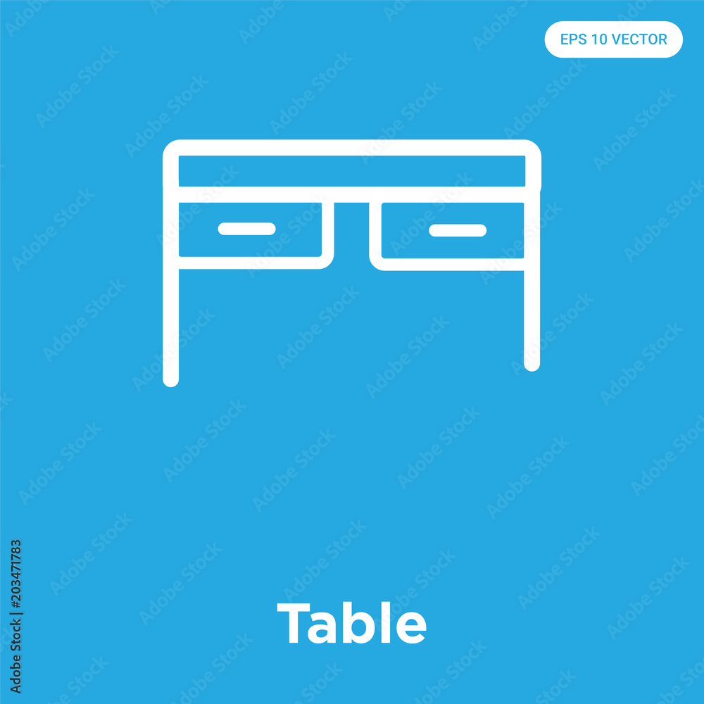 Sticker Table icon isolated on blue background