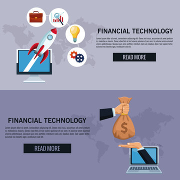 Online financial technology infographic vector illustration graphic design