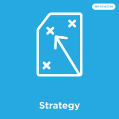 Strategy icon isolated on blue background