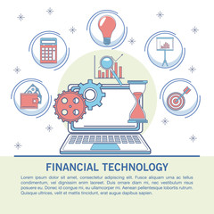Online financial technology infographic vector illustration graphic design