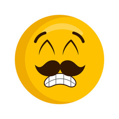 Obraz premium Happy emoji with mustache