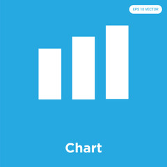 Chart icon isolated on blue background