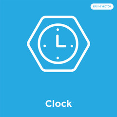 Clock icon isolated on blue background