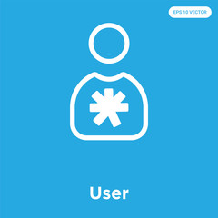 Fototapeta premium User icon isolated on blue background