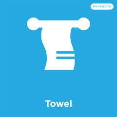 Towel icon isolated on blue background