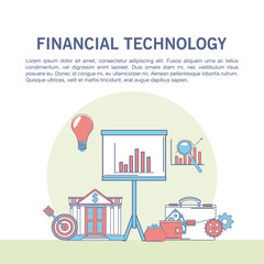 Online financial technology infographic vector illustration graphic design