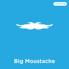 Big Moustache icon isolated on blue background