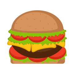 Isolated hamburger icon. Fast food