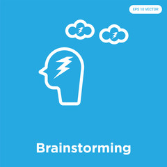Brainstorming icon isolated on blue background