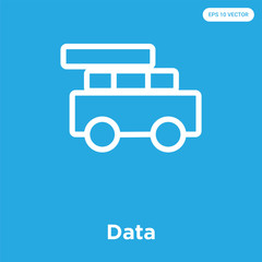 Data icon isolated on blue background