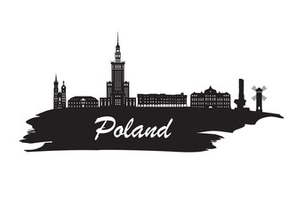 Fototapeta premium Tło Polska Landmark Global Travel And Journey. Szablon projektu wektorowego. Używany do reklamy, książki, banera, szablonu, firmy turystycznej lub prezentacji.