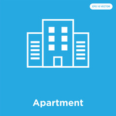 Apartment icon isolated on blue background