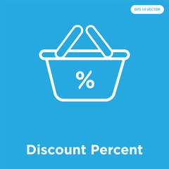 Discount Percent icon isolated on blue background