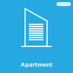 Apartment icon isolated on blue background