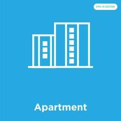 Apartment icon isolated on blue background