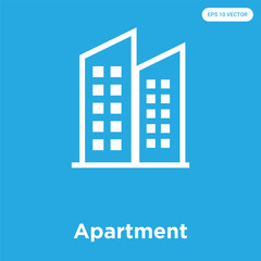 Apartment icon isolated on blue background