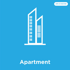 Apartment icon isolated on blue background